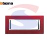 Placca 6 posti colore Rosso China serie Axolute - BTICINO HA4806RC