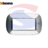 Placca in acciaio 4 posti colore Inox lucido serie Axolute - BTICINO HB4804AXL