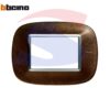 Placca in pelle 3 posti colore Caffè serie Axolute - BTICINO HB4803SLS