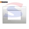 Placca 3 posti colore Argento lunare serie Livinglight - BTICINO LNA4803GL