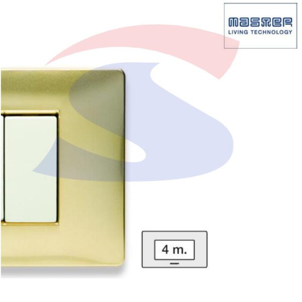 Placca rettangolare 4 posti colore Oro Karat serie Mix - MASTER 21MX244