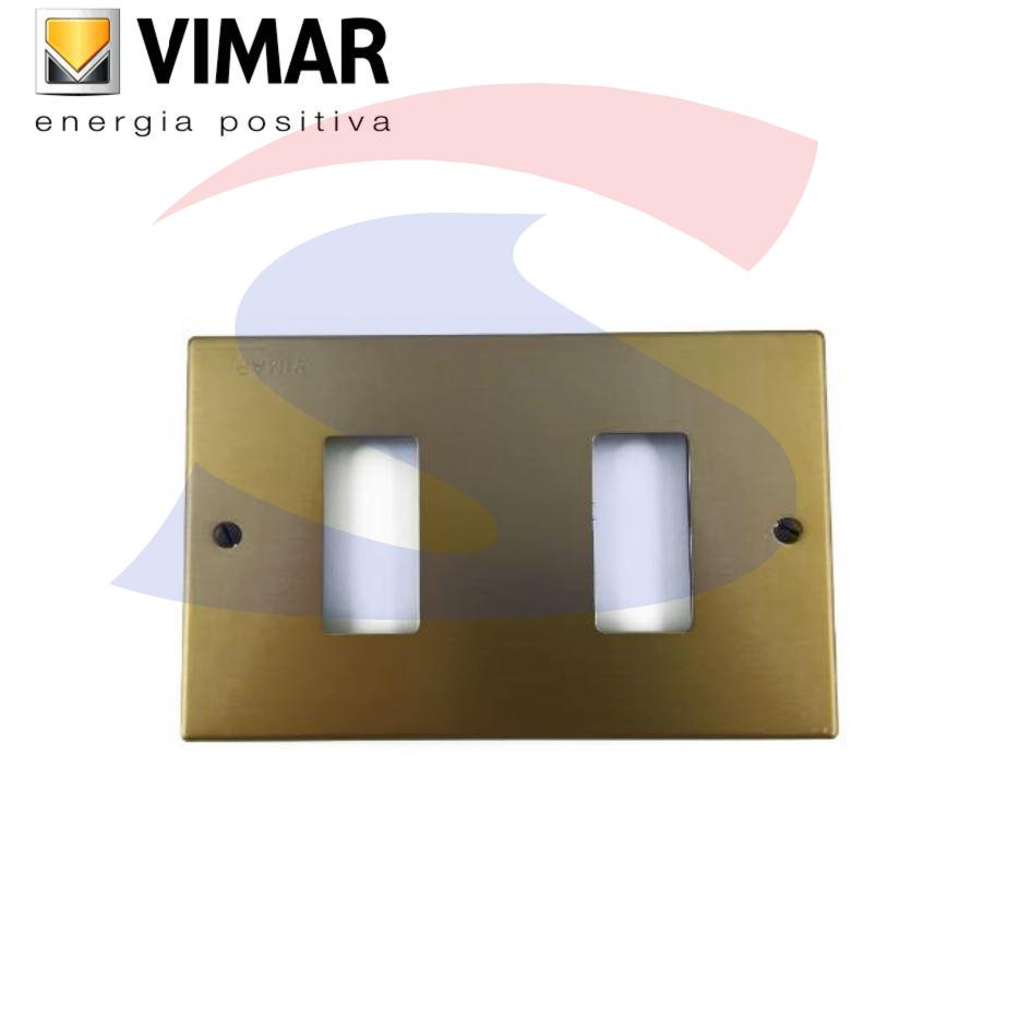 Placca con viti 2 posti color Bronzo della serie 8000 - VIMAR 08536.BR
