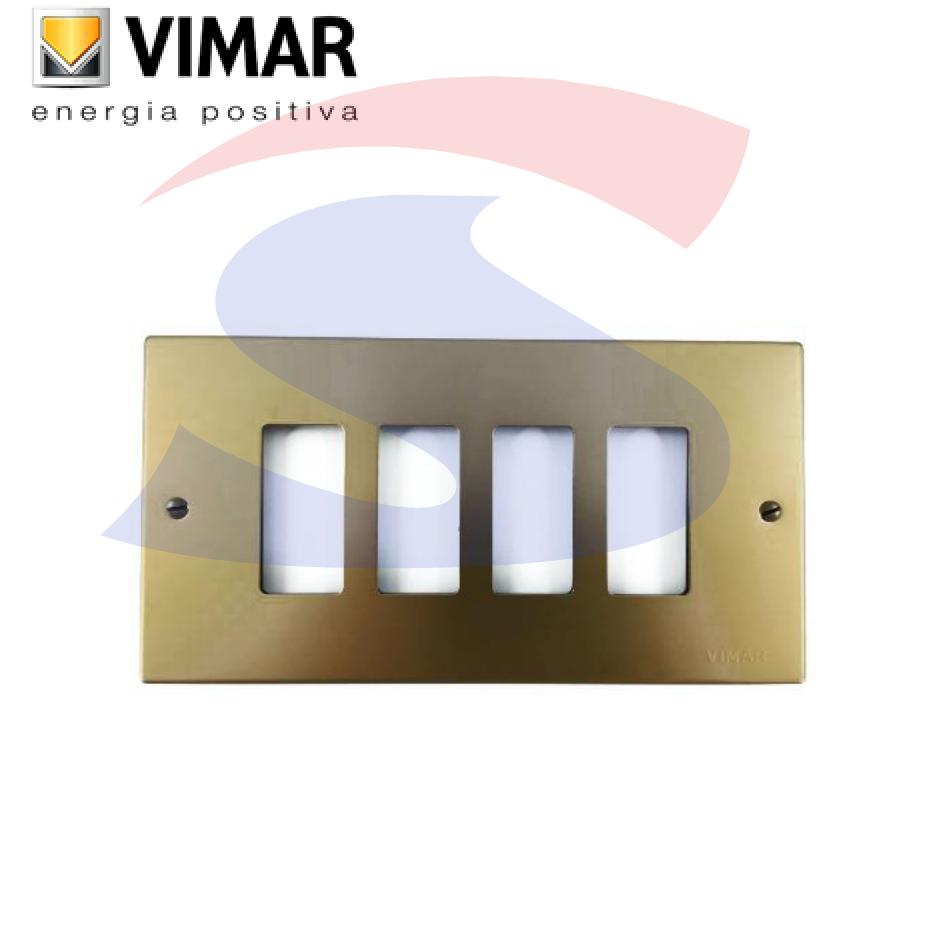 Placca con viti 4 posti color Bronzo della serie 8000 - VIMAR 08538.BR