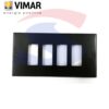 Placca con viti 4 posti color Nero della serie 8000 - VIMAR 08538.N
