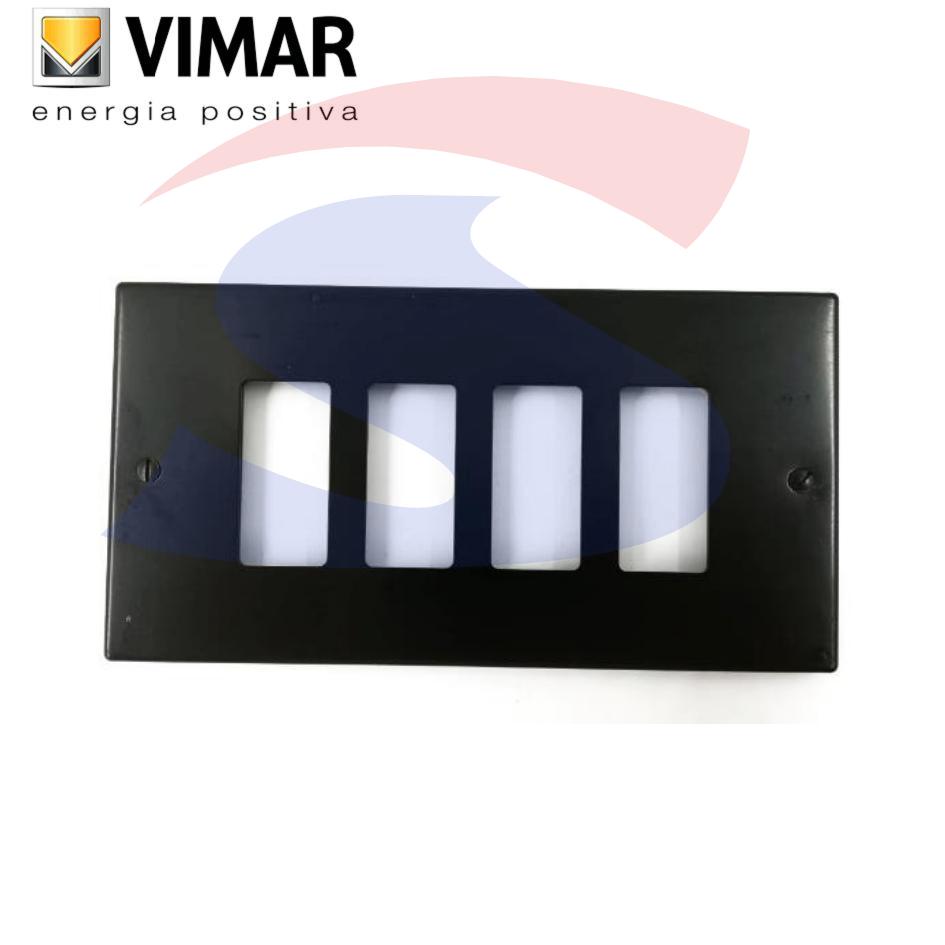 Placca con viti 4 posti color Nero della serie 8000 - VIMAR 08538.N