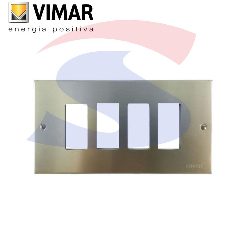 Placca con viti 4 posti color Oro della serie 8000 - VIMAR 08538