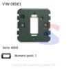 Supporto Vimar 1 modulo con graffette serie "8000", Nero - VIMAR 08501