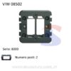 Supporto Vimar 2 moduli con graffette serie "8000", Nero - VIMAR 08502