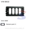 Supporto Vimar 4 moduli con viti serie "8000", Nero - VIMAR 08532