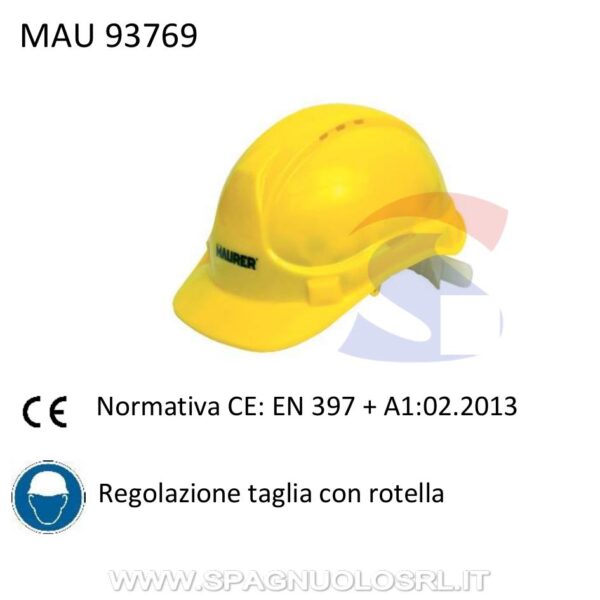 ELMETTO PROTETTIVO IN POLIETILENE NORME EN397 CE GIALLO