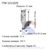 Fusibile Diazed in steatite 13x50 mm 25 A 500 V, Passo E16 - ITALWEBER 1211025