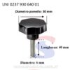 Volantino maschio con perno di 40 mm e pomello di Ø 30 mm - UNIFIX 0237 930 640 01