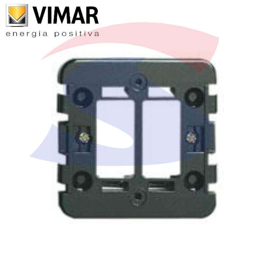 Supporto Vimar 2 moduli con graffette serie "8000", Nero - VIMAR 08502