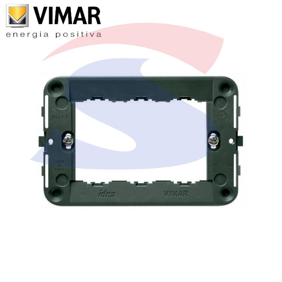 Supporto VIMAR PLANA 4 Moduli Posti SCHUKO - Art. 14614 Con Viti