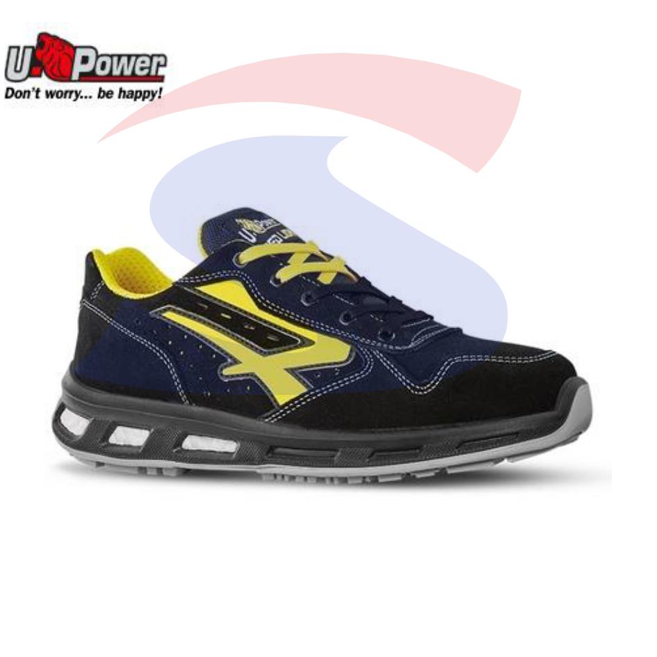 Scarpe in morbida pelle scamosciata forata S1P NR.41, Nero - U POWER RL20236/41