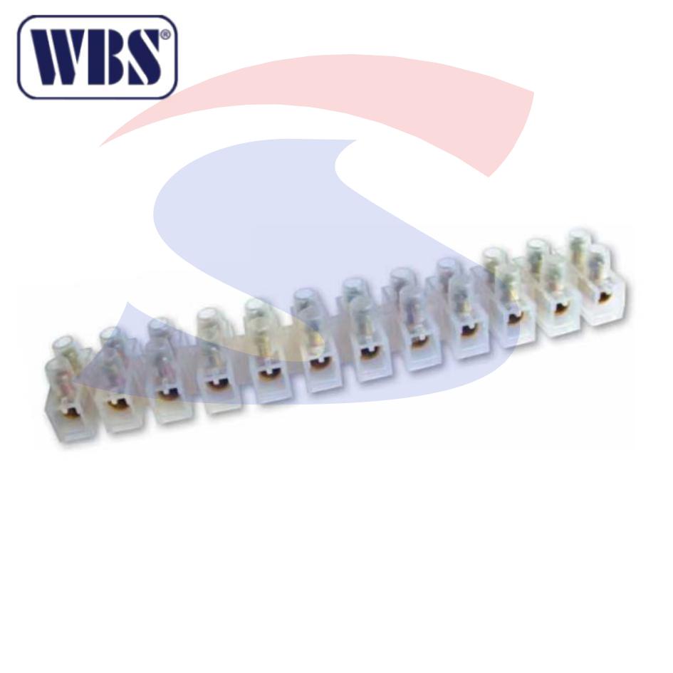 Morsettiera da 12 Poli di sezione 2,5 mm², Trasparente  - WBS 600300