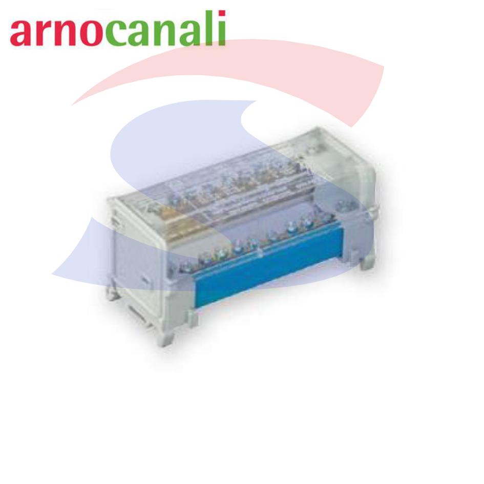 MORSETTIERA TETRAPOLARE 7 FORI 100A PER BARRA DIN