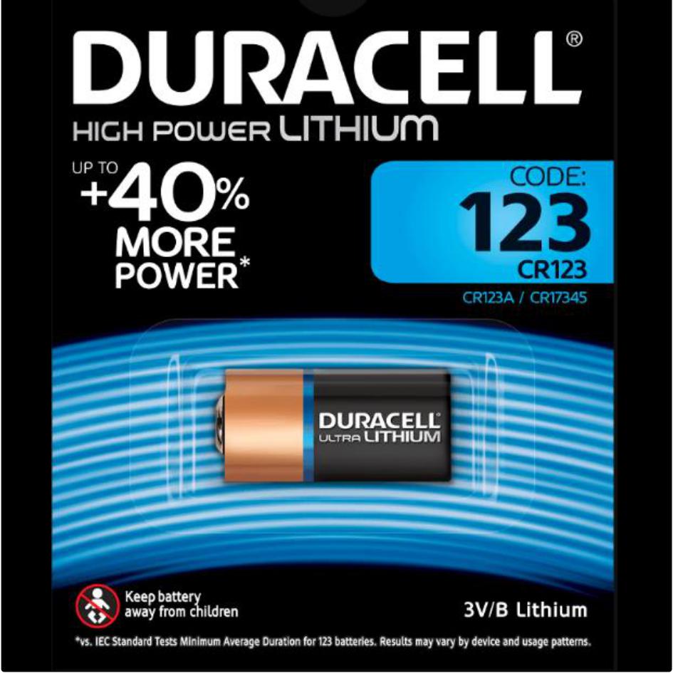 Batterie al litio ad alta potenza 123 da 3V - DURACELL 123