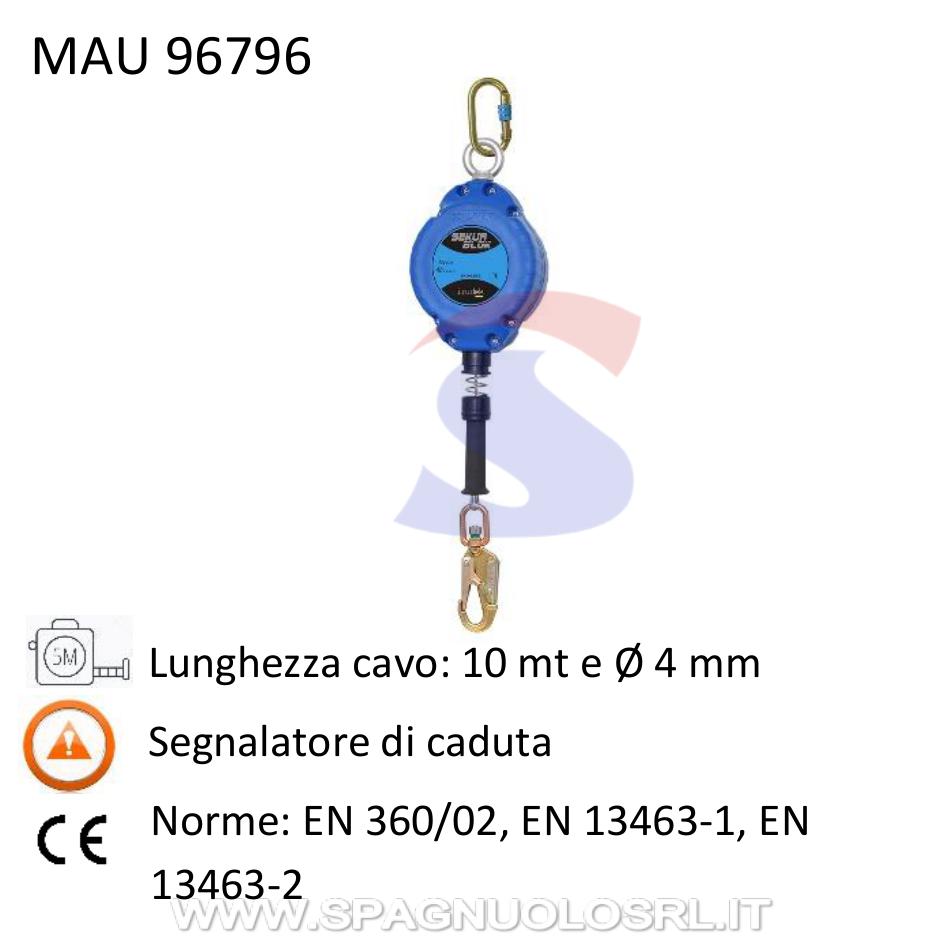 Dispositivo anti-caduta per imbracatura con cavo 10 Mt. - MAU 96796