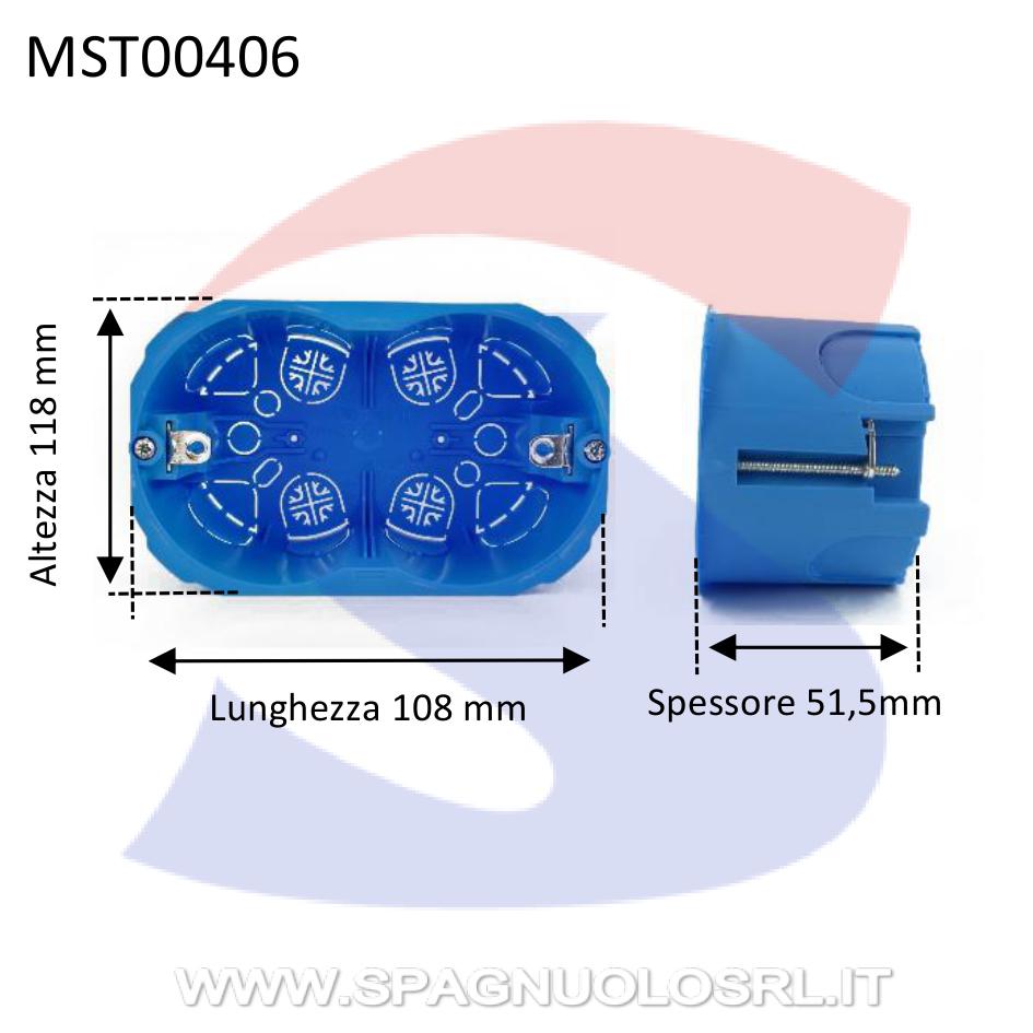 Cassetta portafrutti da incasso 108x118x51,5mm 6/7 posti - MASTER 00406