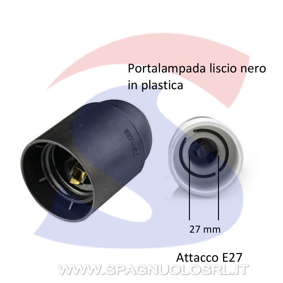 Portalampada attacco E27 Filettato Nero. - MASTER 00512