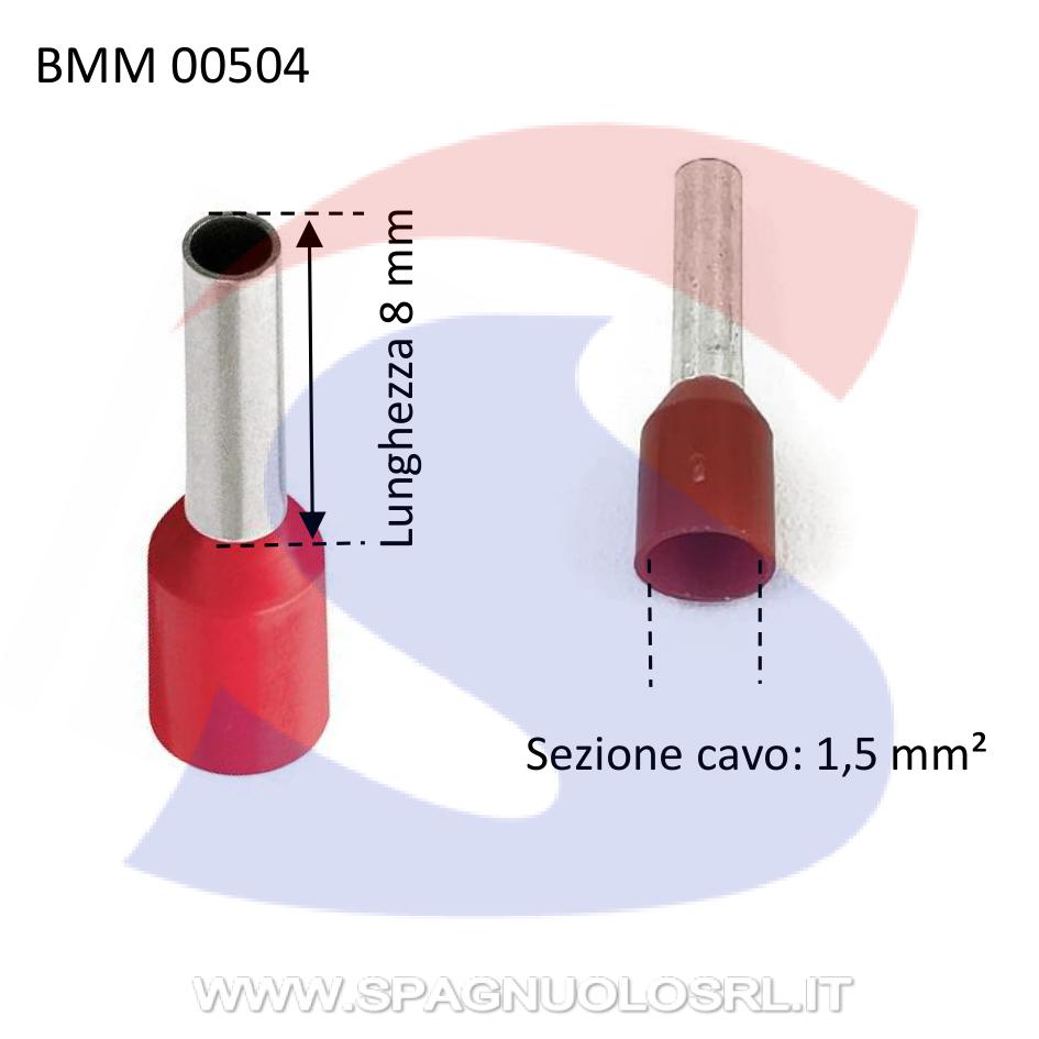 Puntalino a bussola preisolato Rosso per cavi da 1,5 mm² - BMM 00504