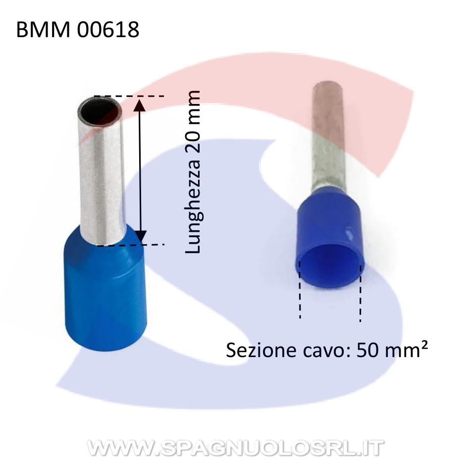Puntalino preisolato Blu per cavi da 50 mm² - BMM 00618