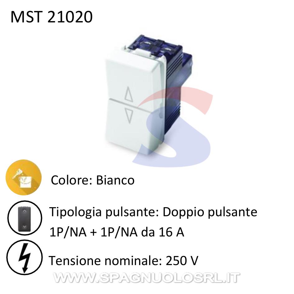 Doppio pulsante interbloccato da 16 A serie "Mix", Bianco - MASTER 21020