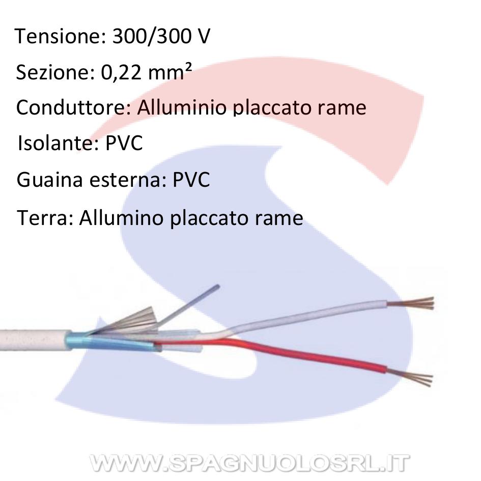 Cavo antifurto 2 x 0,22 mm² GR2 - MESSI & PAOLONI 222-CCA