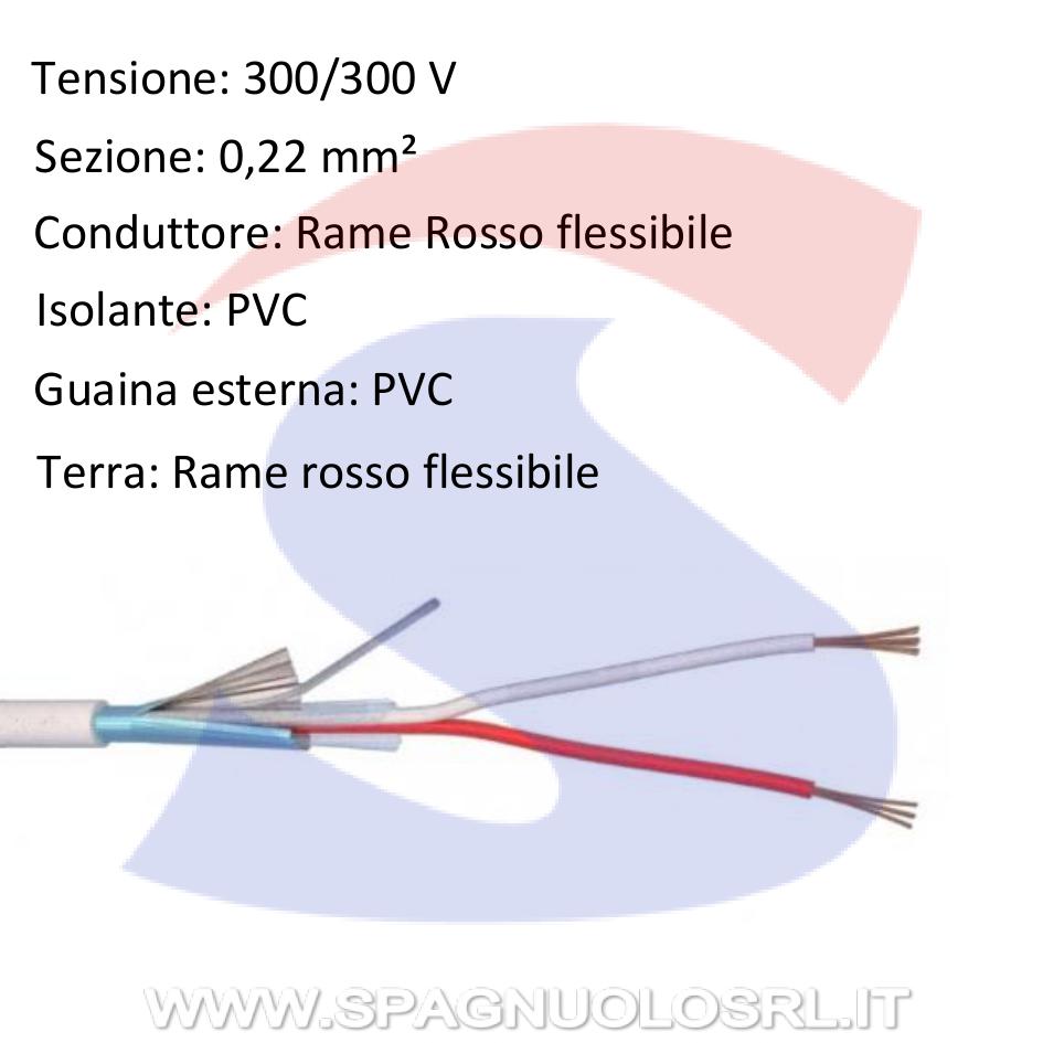 Cavo antifurto 2 x 0,22 mm² GR2 - MESSI & PAOLONI 222