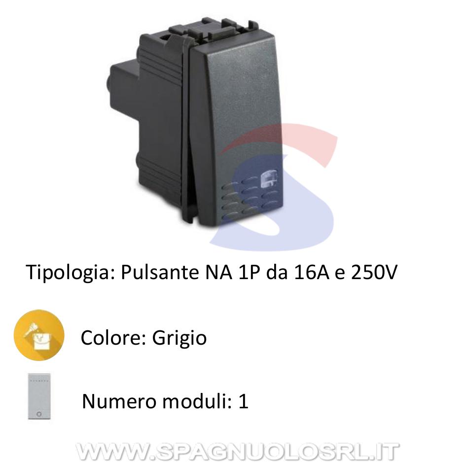 Pulsante serie "MODO" 1P NA 16A 250V, Grigio - MASTER 31015
