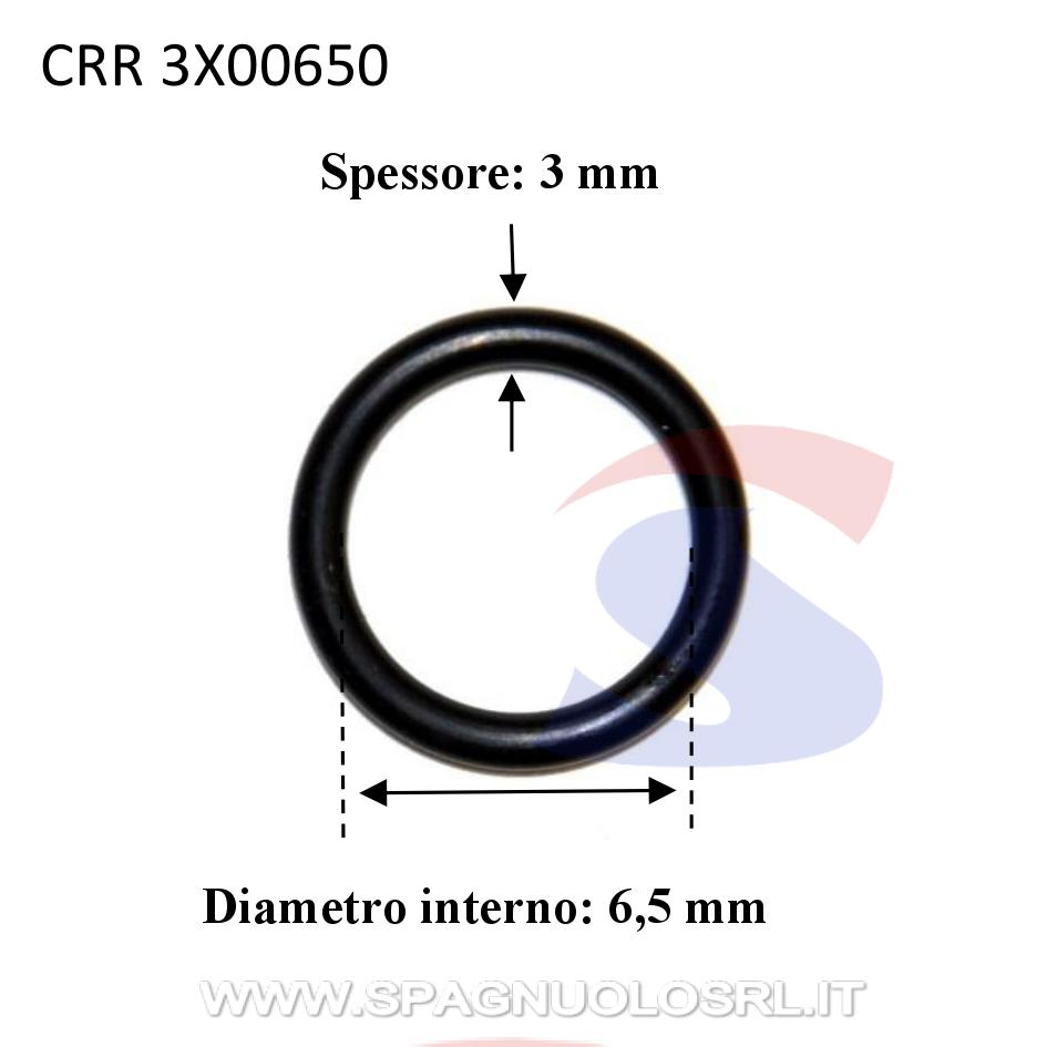 O-ring in gomma nitrilica con Ø 6,5 mm e spessore 3 mm - CORAR 3X00650