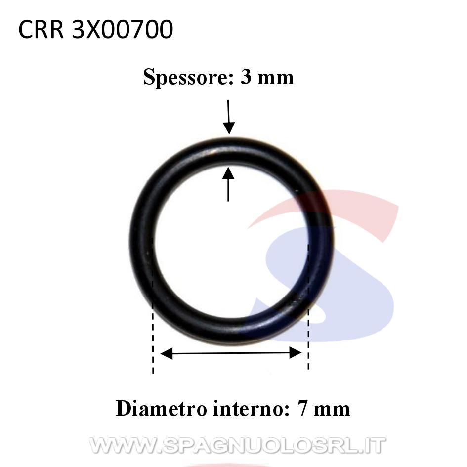 O-ring in gomma nitrilica con Ø 7 mm e spessore 3 mm - CORAR 3X00700