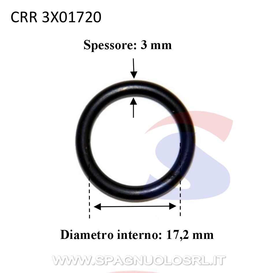 O-ring in gomma nitrilica con Ø 17,2 mm e spessore 3 mm - CORAR 3X01720