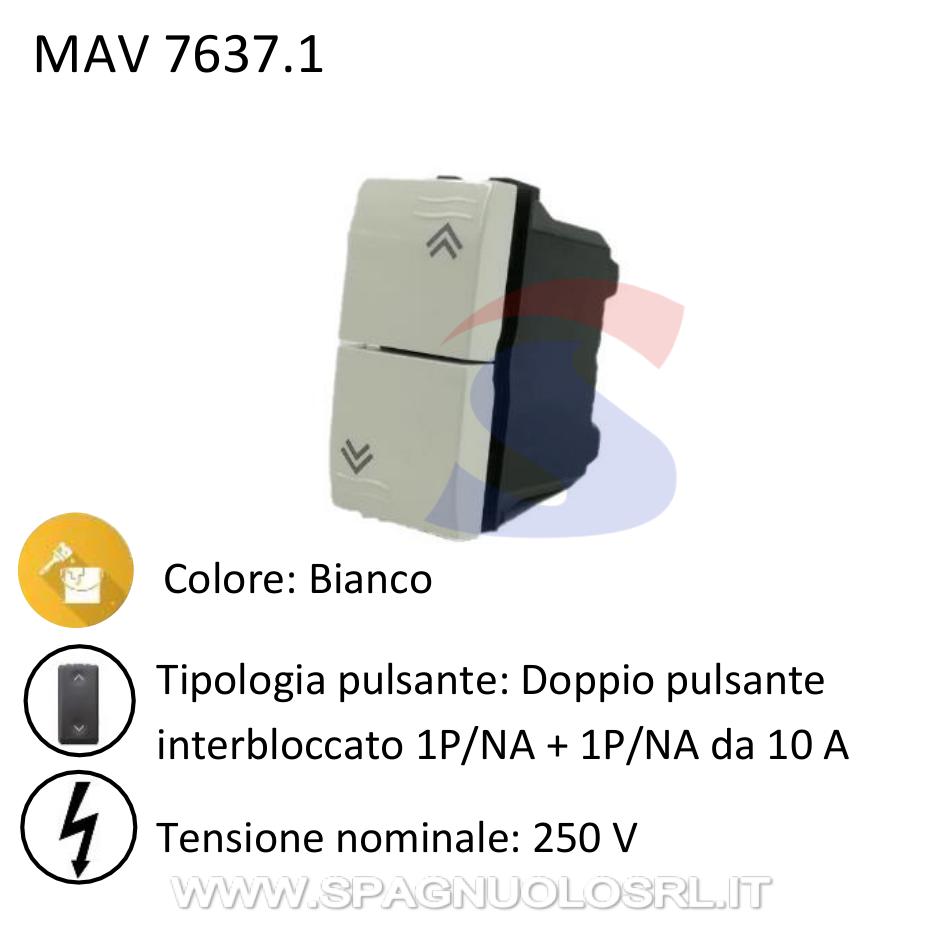 Doppio pulsante interbloccato da 10 A serie "Aqua", Bianco - MARLANVIL 7637.1