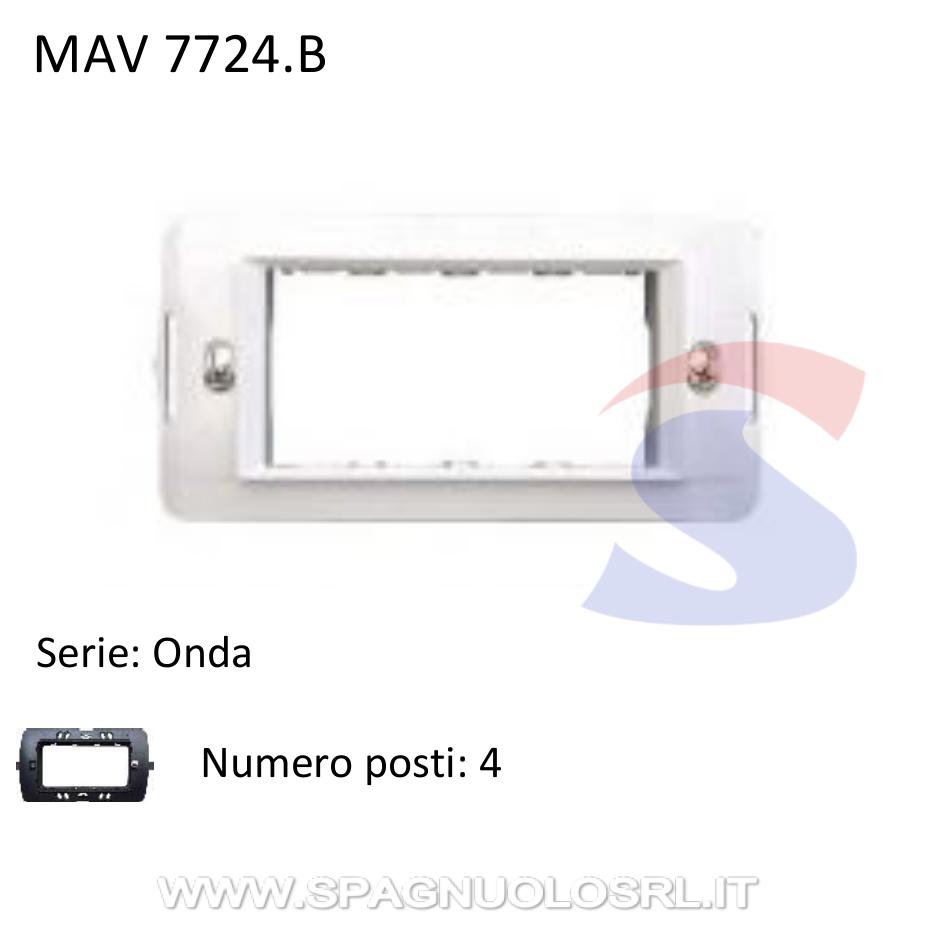 Supporto Marlanvil 4 moduli con viti serie "Onda", Bianco - MARLANVIL 7724.B