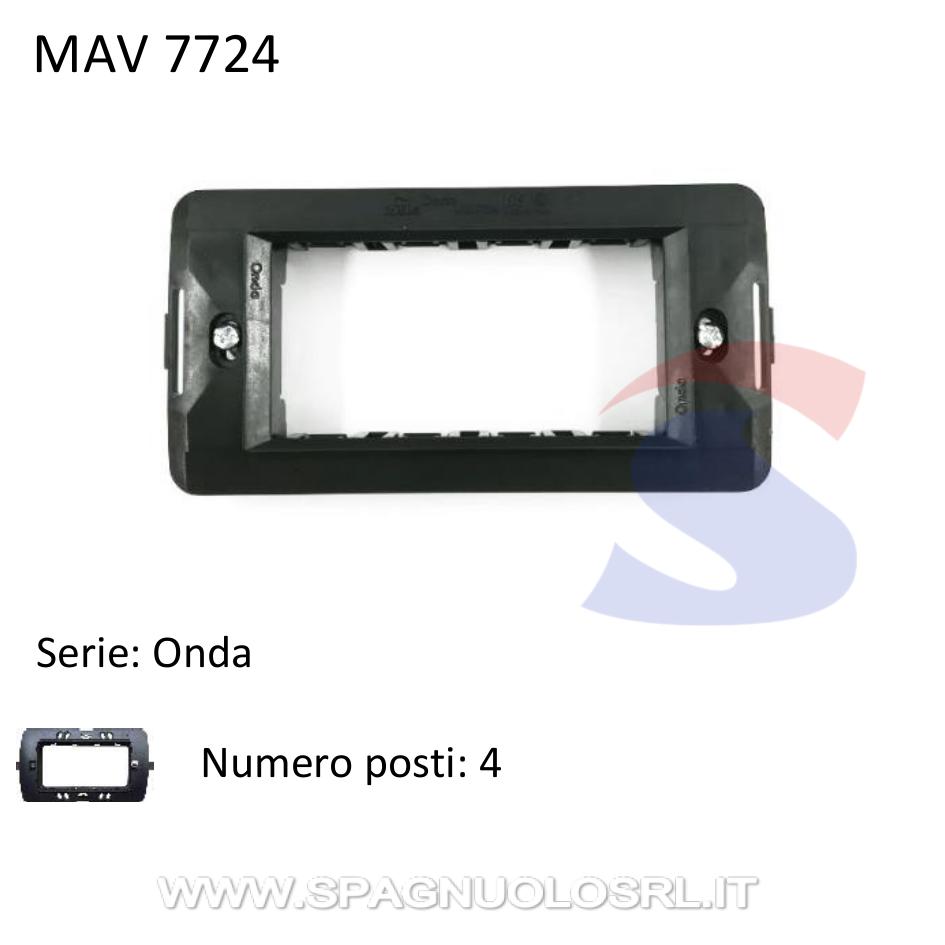 Supporto Marlanvil 4 moduli con viti serie "Onda", Grigio - MARLANVIL 7724