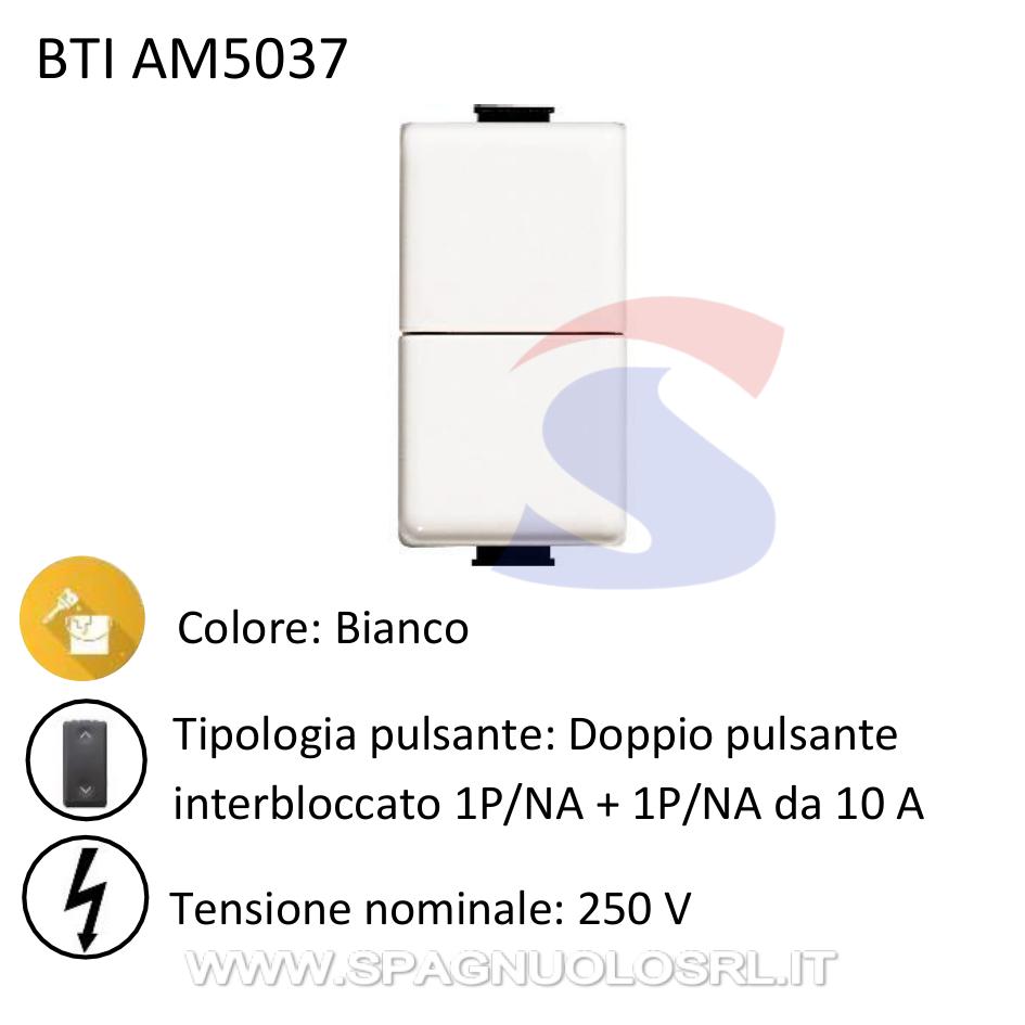 Doppio pulsante interbloccato da 10 A serie "Matix", Bianco - BTICINO AM5037