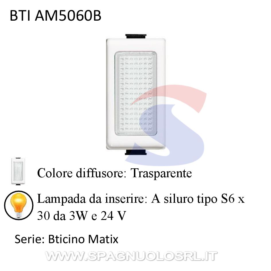 Portalampada con diffusore trasparente serie Matix - BTICINO AM5060B