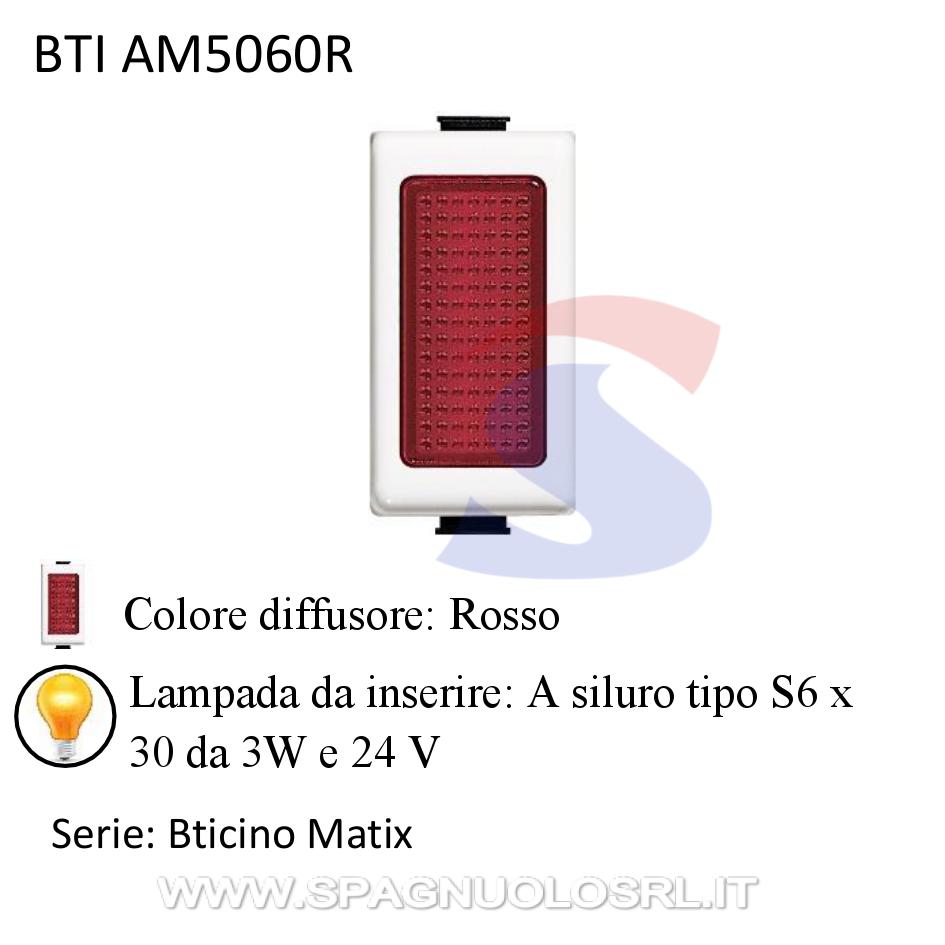 Portalampada con diffusore colore Rosso serie Matix - BTICINO AM5060R