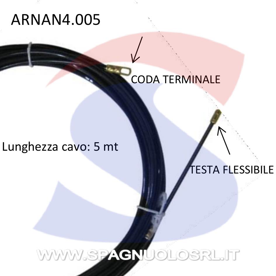Sonda tiracavi lunga 5 mt avente Ø 4 mm, di colore Nero - ARNOCANALI AN4.005