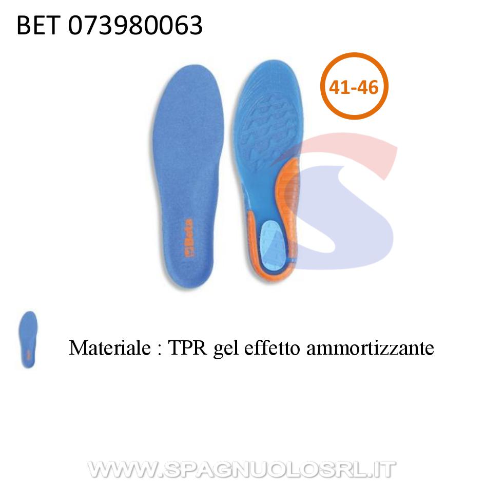 Sottopiedi anatomici universali in TPR GEL Taglia 41-46 - BETA 073980063