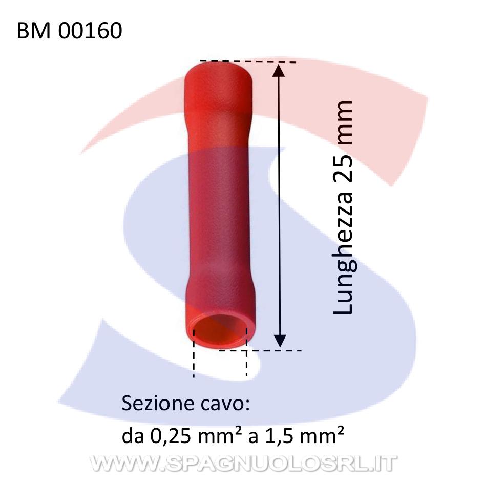 Connettore preisolato Rosso con diametro interno di 1,8 mm - BMM 00160