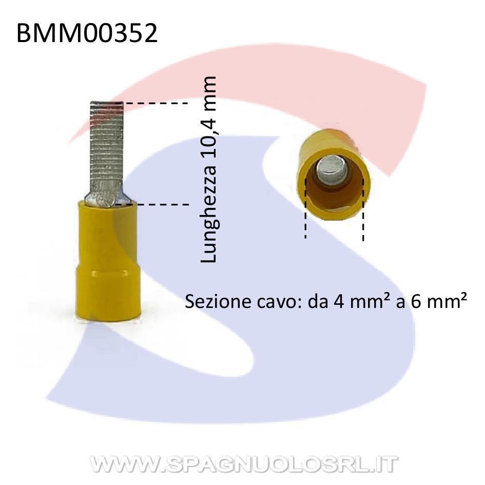 Puntalino piatto chiuso preisolato Giallo 6 mm² - BMM 00352