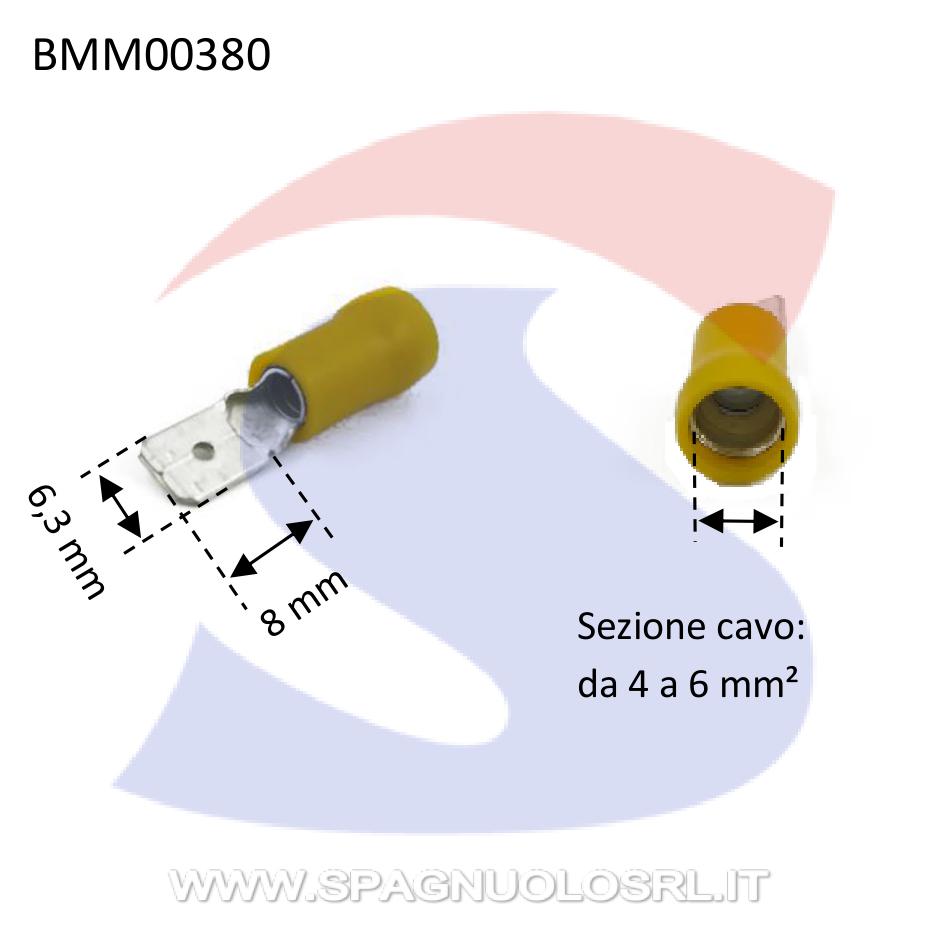 Faston maschio isolato Giallo con lama di 6,3 x 8 mm sez.4/6 - BMM 00380
