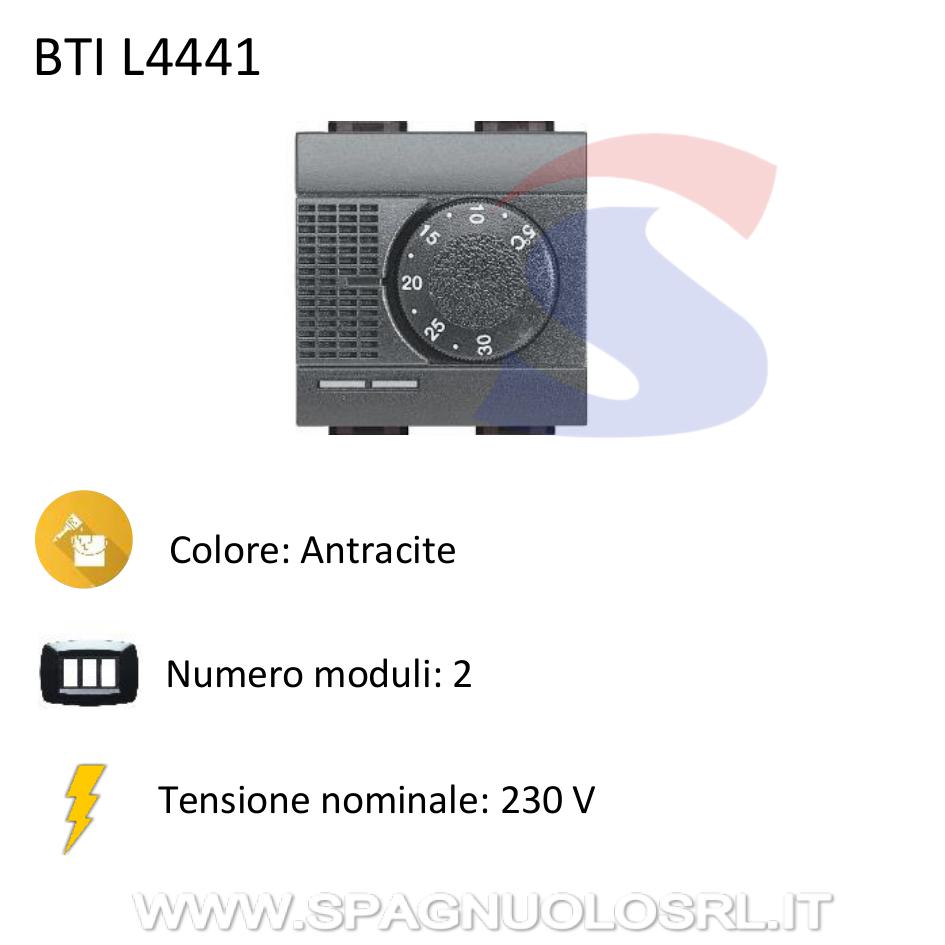 Termostato 2 moduli serie "Livinglight", Antracite - BTICINO L4441
