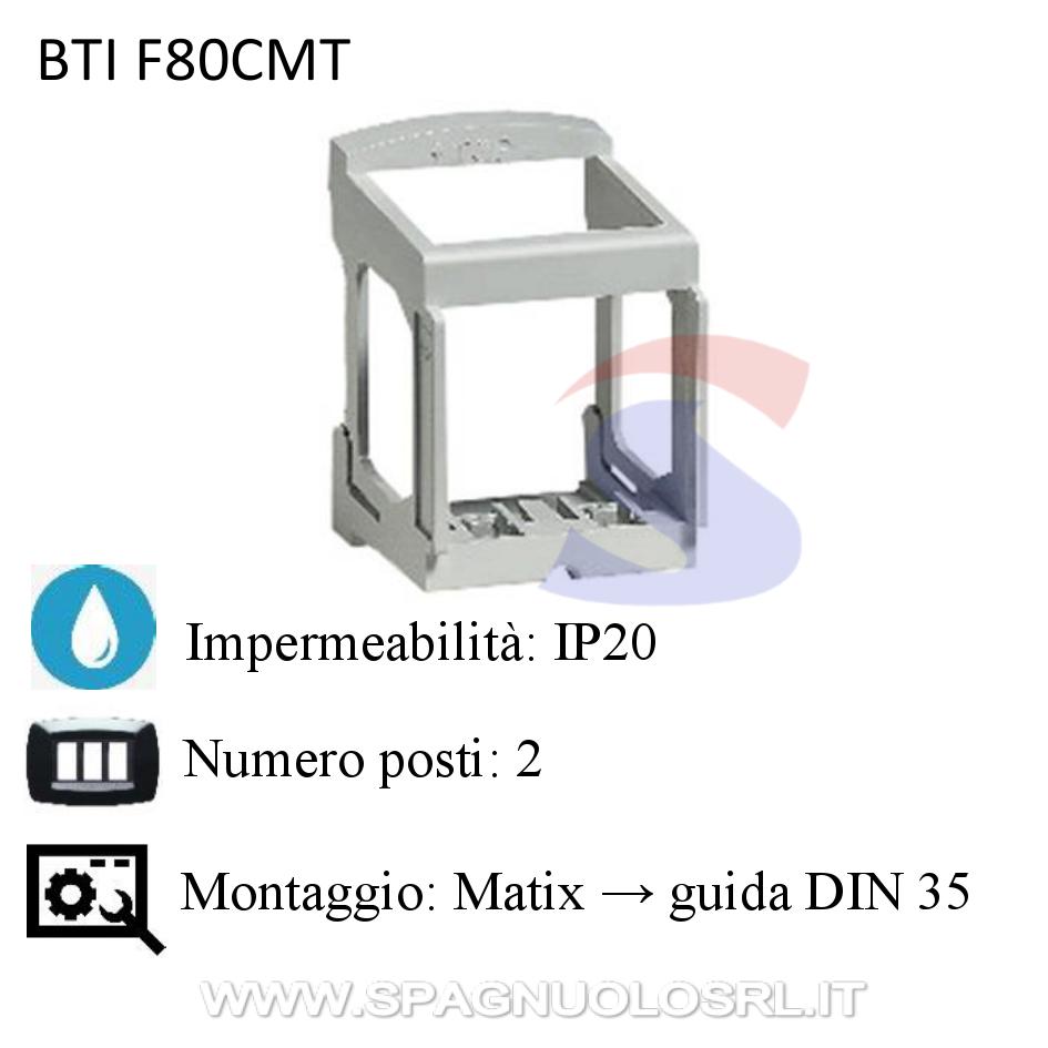 Adattatore 2 moduli per frutti Matix su guida DIN 35 - BTICINO F80CMT