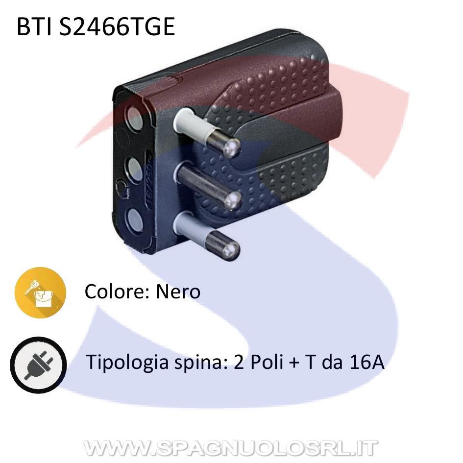 Spina Bticino Corner 2 Poli+T 16 A salvaspazio - BTICINO S2466TGE