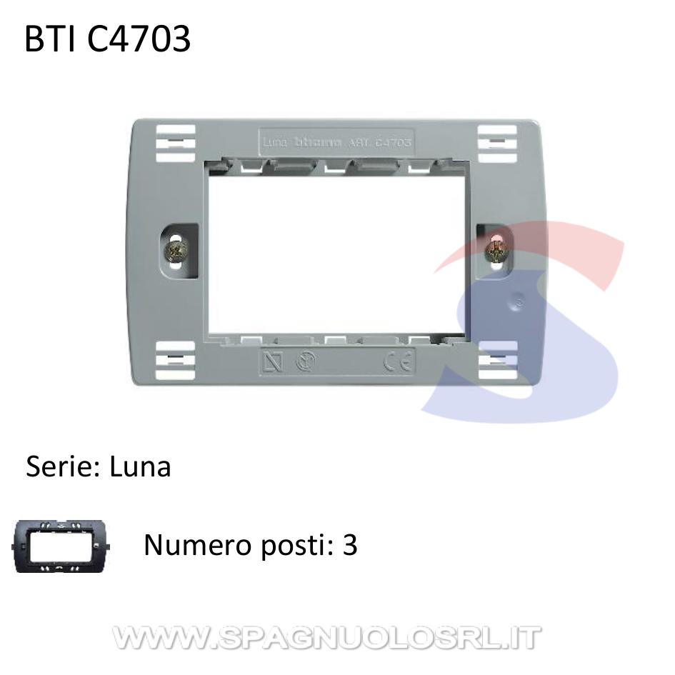 Supporto Bticino 3 moduli con viti serie "Luna" - BTICINO C4703