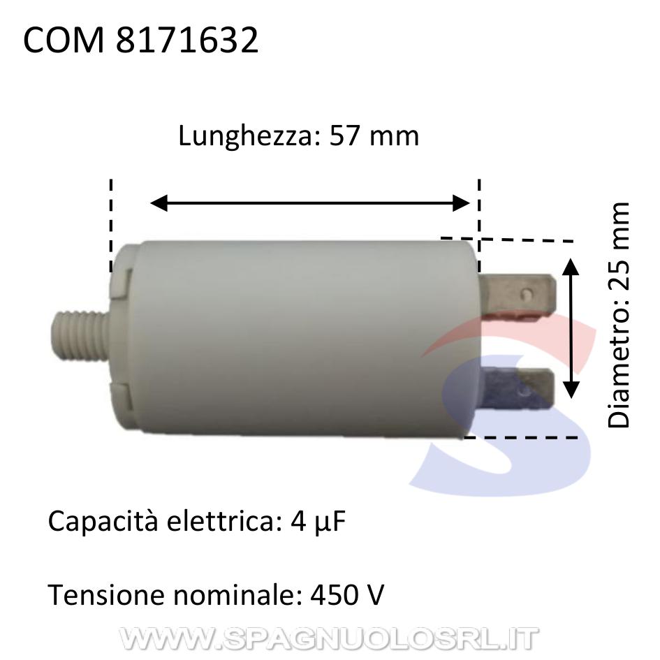 Condensatore per avviamento da 4 µF e 450 V - COMAR 8171632